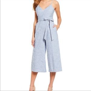 Gianni Bini Light Blue and White Striped Women's Romper, Size 2